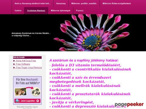 Annamaryszoli - Annamary,szolárium,csokicső,szlikrémek,pedikűr ...