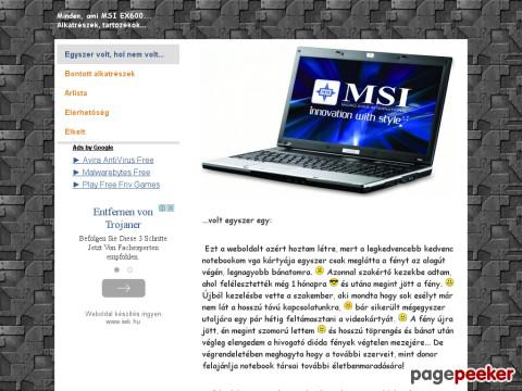 Baelys - MSI EX600 ALKATRÉSZEK