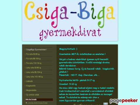 Csigabigadivat - csigabiga, gyermekdivat