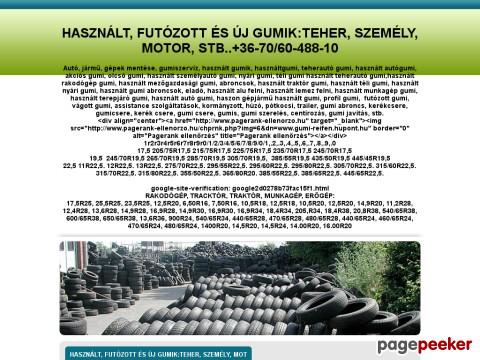 Gumi - HASZNÁLT, FUTÓZOTT ÉS ÚJ GUMIK:TEHER, SZEMÉLY ...