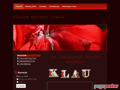 Klaudiarajongoioldala - Köszöntö