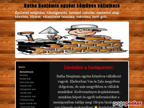 Komuvesbenjamin - Batha Benjámin egyéni kőműves vállakozó