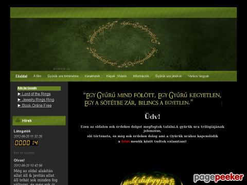 Lordoftherings - Gyűrűk ura weboldal
