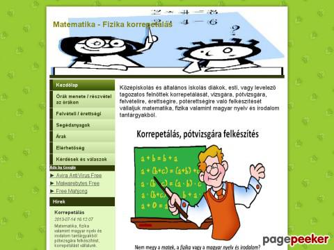 Matekfizika - Matematika, fizika korrepetálás
