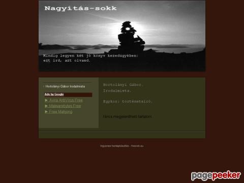 Nagyitas-sokk - Hortolányi Gábor  történetsíró Irodalmista