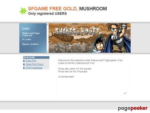 Sfgameport076 - Shakes and Fidget info