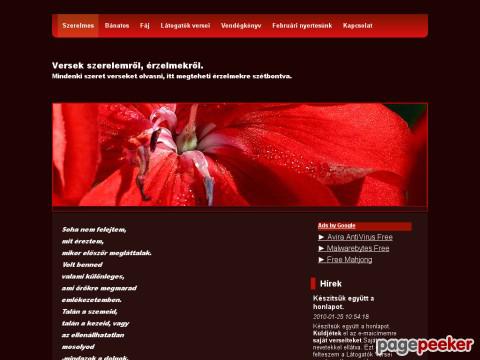 Versekszerelmeserzelmek - szerelmes versek