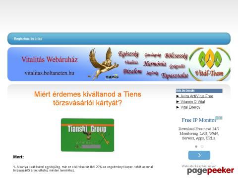 Vitalitas - tiens, regisztráció, üzlet, egészség
